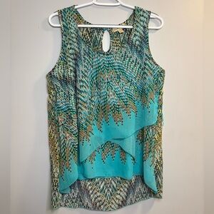 NWOT Live and Let Live Vibrant Blue Sleeveless Blouse